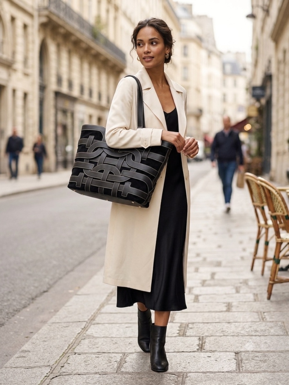 Sam Edelman Black Woven Tote